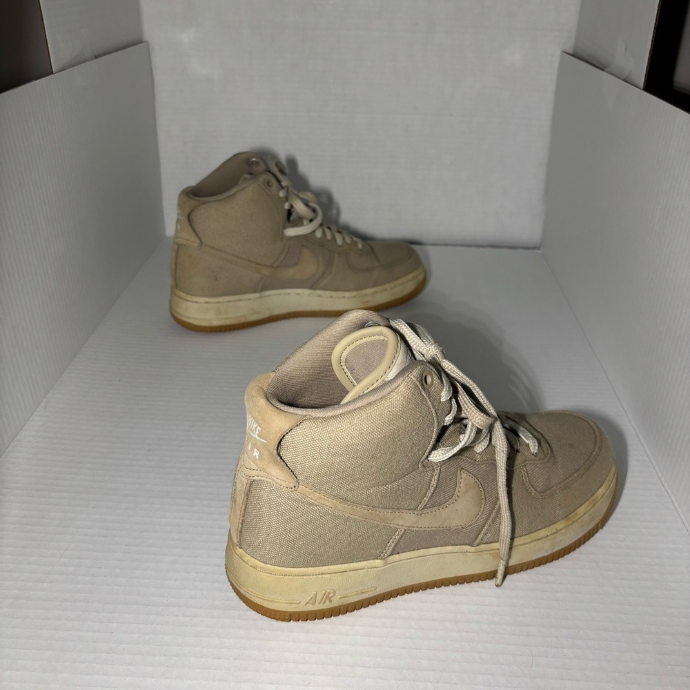 Nike Air Force 1s Women's Sneakers in Beige and White - Picture 4 of 7